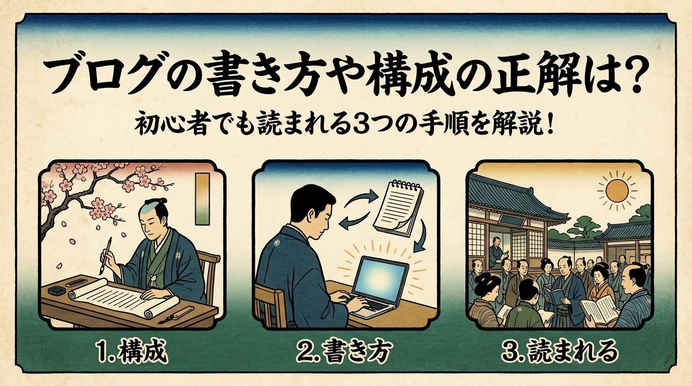 ブログの書き方や構成の正解は?初心者でも読まれる3つの手順を解説!