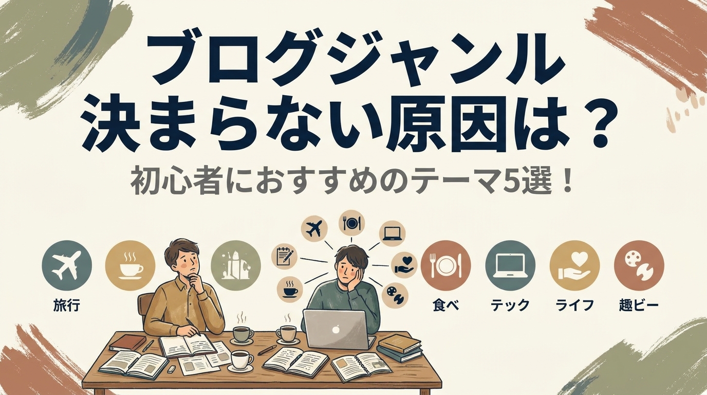 ブログジャンル 決まらない原因は？初心者におすすめのテーマ5選！