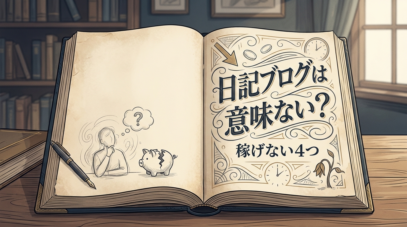 日記ブログは意味ない？稼げない4つの理由と成功の秘訣をご紹介！