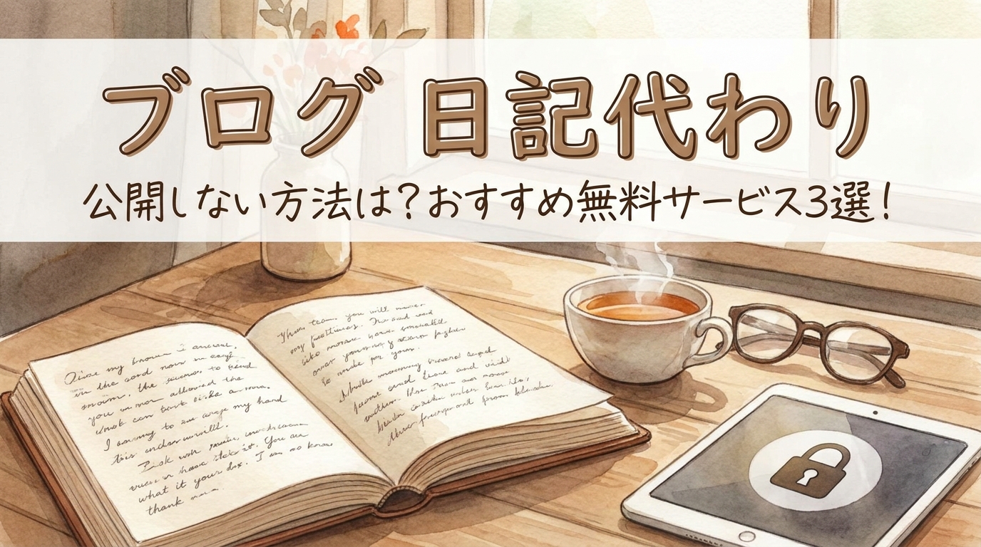 ブログ 日記代わり 公開しない方法は？おすすめ無料サービス3選！